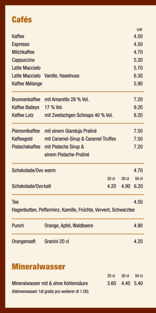 Speisekarte Seite 2